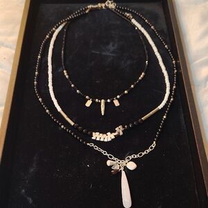 Silpada Black and White Beaded Necklace